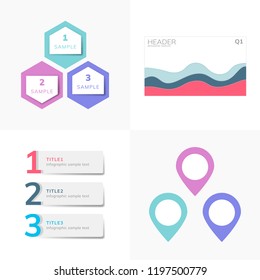 Set of business infograph vectors