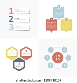 Set of business infograph vectors