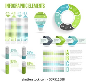 Set of business infographic elements. Template for presentation, chart, graph. Vector illustration
