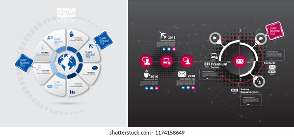 Set of business infographic layout