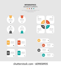 Set of business infographic template design elements, can be used for brochure, workflow, layout, vector illustration