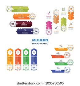 Set of Business Infographic Template.Modern Hexagonal Infographics Timeline Design Template.Vector Illustration
