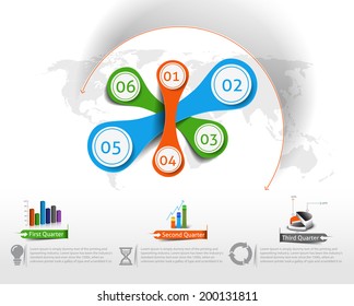 Set of Business Infographic Vector Background. 