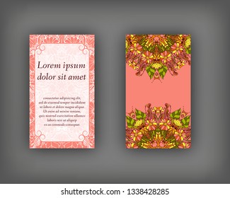Set of business, invitation, save the date card template, abstract elegant pattern vector design editable. Hand drawn background. Mandala design