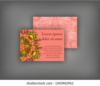 Set of business, invitation, save the date card template, abstract elegant pattern vector design editable. Hand drawn background. Mandala design
