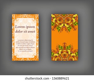 Set of business, invitation, save the date card template, abstract elegant pattern vector design editable. Hand drawn background. Mandala design