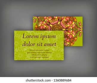 Set of business, invitation, save the date card template, abstract elegant pattern vector design editable. Hand drawn background. Mandala design