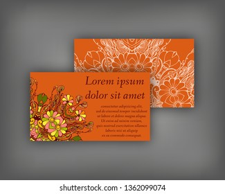 Set of business, invitation, save the date card template, abstract elegant pattern vector design editable. Hand drawn background. Mandala design