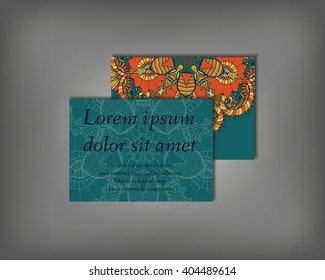 Set of business, invitation, save the date card template, abstract elegant pattern vector design editable. Hand drawn background. Mandala design