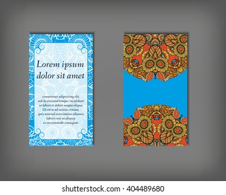 Set of business, invitation, save the date card template, abstract elegant pattern vector design editable. Hand drawn background. Mandala design