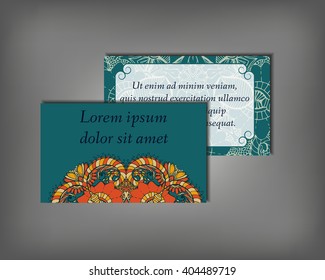 Set of business, invitation, save the date card template, abstract elegant pattern vector design editable. Hand drawn background. Mandala design