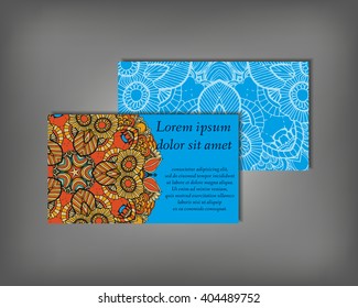 Set of business, invitation, save the date card template, abstract elegant pattern vector design editable. Hand drawn background. Mandala design