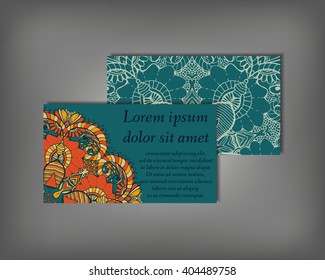 Set of business, invitation, save the date card template, abstract elegant pattern vector design editable. Hand drawn background. Mandala design