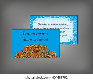 Set of business, invitation, save the date card template, abstract elegant pattern vector design editable. Hand drawn background. Mandala design