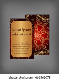 Set of business, invitation, save the date card template, abstract elegant pattern vector design editable. Hand drawn background. Mandala design flyer