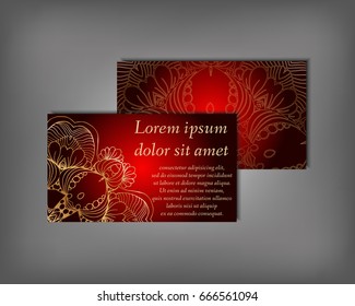 Set of business, invitation, save the date card template, abstract elegant pattern vector design editable. Hand drawn background. Mandala design flyer