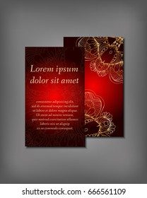 Set of business, invitation, save the date card template, abstract elegant pattern vector design editable. Hand drawn background. Mandala design flyer