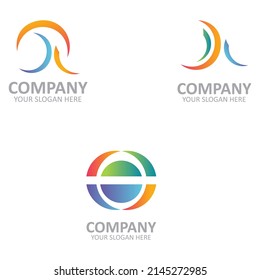 Set of business letter logo AAO design