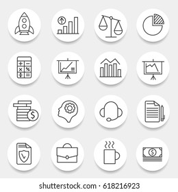 set of business. line icon. vector illustration