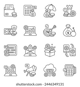 Set of Business Linear Icons 


