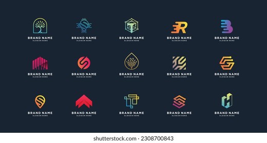 Set of business logo design collection with creative idea