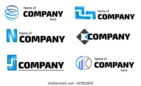 set of business logotypes