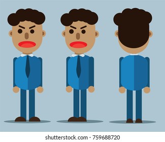  Set business man cartoon character, Vector Illustration, EPS10.