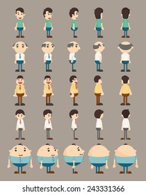 Set of business man characters , eps10 vector format