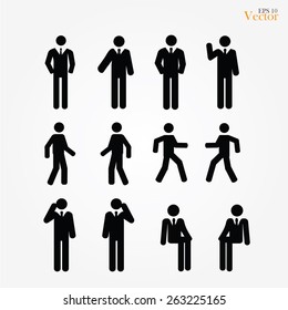 Set Of Business Man Icon ,vector Illustration,business Man Icon Vector