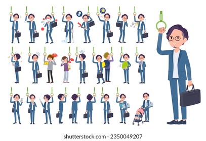 A set of business man on the train.It's vector art so easy to edit.