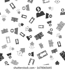 Set Business man planning mind, Smartphone, mobile phone, Smartphone, mobile phone and Financial growth and coin on seamless pattern. Vector