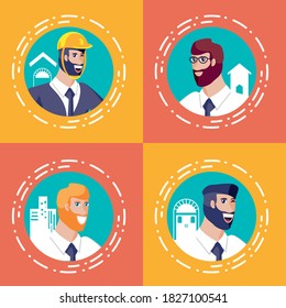 Set of business man for real estate company