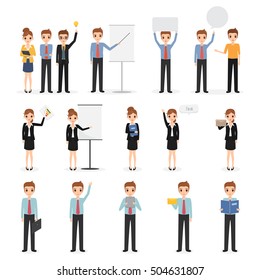 Set of business man and business woman character.