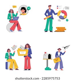 Flat Illustrationen zum Management von Unternehmen 

