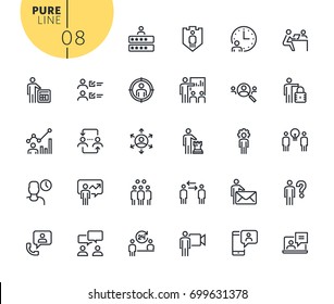 Set of business management icons. Modern outline web icons collection for web and app design and development. Premium quality vector illustration of thin line web symbols.