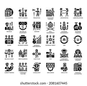 Set of Business Management thin line icons for any web and app project. 