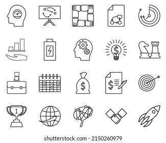 Set of business managmant icon set rocket, spaceship icon Business managmant vector icon on white background.