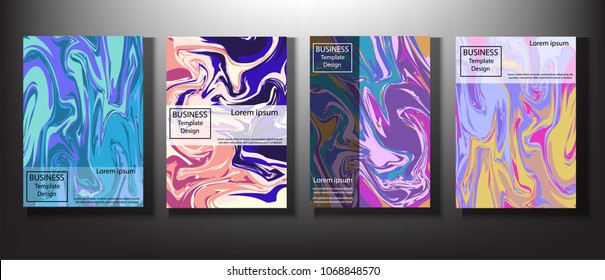 Set Business marble Design Template.Agate stone,Natural,liquid textures,ink style.for Cover brochure layout or flyer template, poster, magazine, annual report,presentation,Front page book cover
