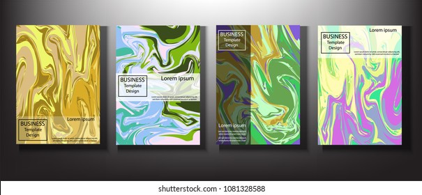 Set Business marble Design Template.Agate stone,Natural,liquid textures,ink style.for Cover brochure layout or flyer template, poster, magazine, annual report,presentation,Front page book cover