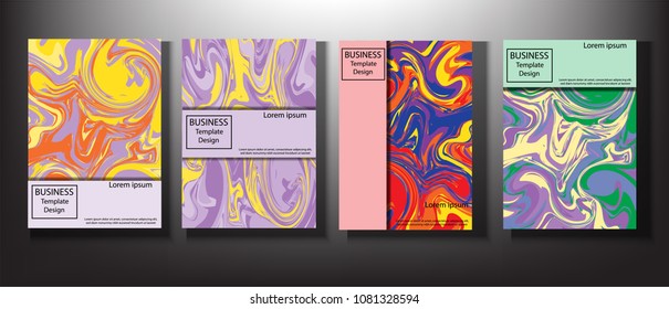 Set Business marble Design Template.Agate stone,Natural,liquid textures,ink style.for Cover brochure layout or flyer template, poster, magazine, annual report,presentation,Front page book cover