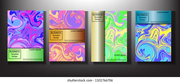 Set Business marble Design Template.Agate stone,Natural,liquid textures,ink style.for Cover brochure layout or flyer template, poster, magazine, annual report,presentation,Front page book cover