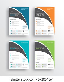 set business marketing flyer ,brochure,poster,and report design template .vector eps 10 with a4 size for editable