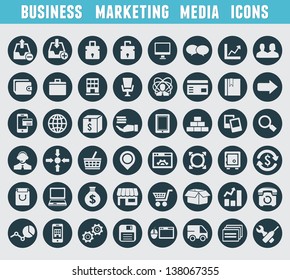 Set of business and marketing icons - vector icons