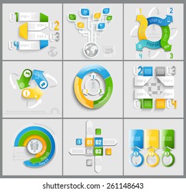Set business marketing infographic template. Vector illustration. 