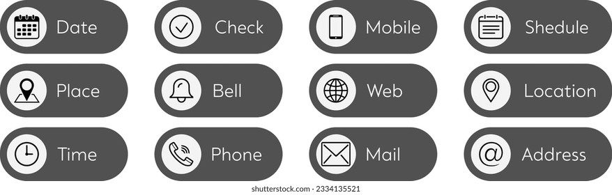 Set of business meeting vector icons for card or web design