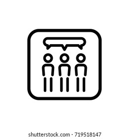 Set of business meeting vector thin line icons.