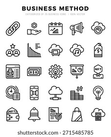Set of Business Method icons. Vector Illustration.