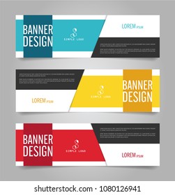 Set of business modern banner design. Web template vector.
