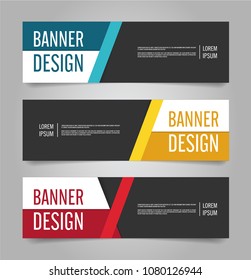 Set of business modern banner design. Web template vector.