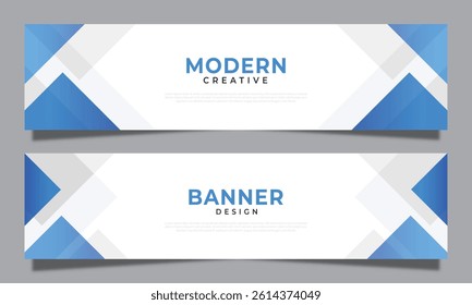 set of Business modern triangle shapes gradient banner horizontal design collection background